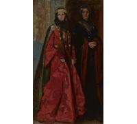 HRJUBWREE Vintage Poster Photo Wall Print Mural Artwork Goneril and Regan King Act I Scene I by Edwin Austin Abbey Art Prints Painting for Home Decor 60x90cm