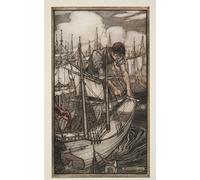 HRJUBWREE Vintage Poster Photo Wall Print Mural Artwork Gulliver Seizes the Enemys Fleet by Arthur Rackham Art Prints Painting for Office Decor 60x90cm