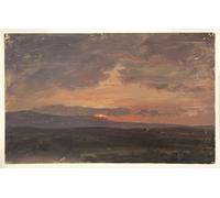 HRJUBWREE Vintage Poster Photo Wall Print Mural Artwork Hudson Valley New York with Sun Setting Behind the Catskill Mountains by Frederic Edwin Church Art Prints Painting for Home Decor 60x90cm