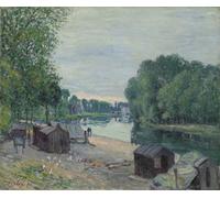 HRJUBWREE Vintage Poster Photo Wall Print Mural Artwork Huts At the Edge of the Loing Cabanes Au Bord Du Loing by Alfred Sisle Art Prints Painting for Home Decor 60x90cm