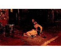 HRJUBWREE Vintage Poster Photo Wall Print Mural Artwork Ivan the Terrible and His Son Ivan by Ilya Efimovich Repin Art Prints Painting for Office Decor 60x90cm