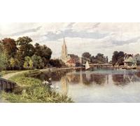 HRJUBWREE Vintage Poster Photo Wall Print Mural Artwork Marlow Bridge by Alfred Robert Quinton Art Prints Painting for Home Decor 60x90cm