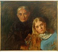 HRJUBWREE Vintage Poster Photo Wall Print Mural Artwork Mrs. Voll with Daughter by Max Slevogt Art Prints Painting for Home Decor 60x90cm