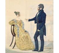 HRJUBWREE Vintage Poster Photo Wall Print Mural Artwork Portrait of Captain and Mrs George Ruddle by Richard Dighton Art Prints Painting for Office Decor 60x90cm