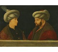 HRJUBWREE Vintage Poster Photo Wall Print Mural Artwork Portrait of Sultan Mehmed Ii with a Young Dignitary by Gentile Bellini Art Prints Painting for Office Decor 60x90cm