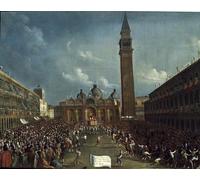 HRJUBWREE Vintage Poster Photo Wall Print Mural Artwork Procession of the Doge and Distribution of Money to Citizens by Gabriele Bella Art Prints Painting for Home Decor 60x90cm