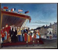 HRJUBWREE Vintage Poster Photo Wall Print Mural Artwork Representative of Foreign Powers Saluting the Republic As a Sign of Peace by Henri J F Rousseau Art Prints Painting for Office Decor 60x90cm