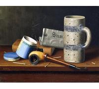 HRJUBWREE Vintage Poster Photo Wall Print Mural Artwork Still Life With Box by William Michael Harnett Art Prints Painting for Home Decor 60x90cm