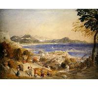 HRJUBWREE Vintage Poster Photo Wall Print Mural Artwork the Bay of Naples by Famous Painter Art Prints Painting for Home Decor 60x90cm