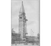 HRJUBWREE Vintage Poster Photo Wall Print Mural Artwork The Campanile of St. Marks While Undergoing Repair in by Antonio Canal Art Prints Painting for Home Decor 60x90cm