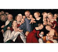 HRJUBWREE Vintage Poster Photo Wall Print Mural Artwork the Centurion Longinus Among the Crosses of Christ and the Two Thieves by Lucas Cranach the Elder Art Prints Painting for Office Decor 60x90cm