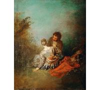 HRJUBWREE Vintage Poster Photo Wall Print Mural Artwork the False Step the Mistaken Advance by Jean Antoine Watteau Art Prints Painting for Home Decor 60x90cm