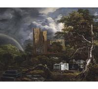 HRJUBWREE Vintage Poster Photo Wall Print Mural Artwork the Jewish Cemetery by Jacob Van Ruisdael Art Prints Painting for Home Decor 60x90cm