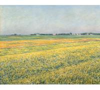 HRJUBWREE Vintage Poster Photo Wall Print Mural Artwork The Plain of Gennevilliers Yellow Fields The plain of Gennevilliers yellow fields by Gustave Caillebotte for Home Decor 60x90cm