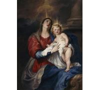 HRJUBWREE Vintage Poster Photo Wall Print Mural Artwork the Virgin and Child by Anthony Van Dyck Art Prints Painting for Home Decor 60x90cm