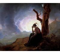 HRJUBWREE Vintage Poster Photo Wall Print Mural Artwork the Widow of an Indian Chief Watching Over Her Husband Weapons by Wright of Derby Art Prints Painting for Office Decor 60x90cm