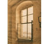 HRJUBWREE Vintage Poster Photo Wall Print Mural Artwork View from the artist's studio in Dresden to the Elbe river left window by Caspar David Friedrich Art Prints Painting for Home Decor 60x90cm