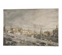 HRJUBWREE Vintage Poster Photo Wall Print Mural Artwork View of Padua from outside the city walls with the Church of San Francesco by Antonio Canal Art Prints Painting for Office Decor 60x90cm