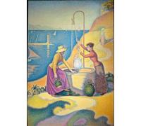 HRJUBWREE Vintage Poster Photo Wall Print Mural Artwork Women At the Well or Young Women of Provence At the Well by Paul Signac Art Prints Painting for Office Decor 60x90cm