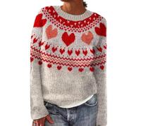 Hrjxfpt Fairisle Norwegian Jumpers Women's Fun Autumn Winter Retro Flower Long Sleeve Button Knitted Cardigan Sweater Halloween Christmas Ski Long Tops for Women UK Office Essentials Pullover for Mom