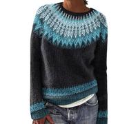 Hrjxfpt Fairisle Norwegian Jumpers Women's Fun Autumn Winter Retro Flower Long Sleeve Button Knitted Cardigan Sweater Halloween Christmas Ski Long Tops for Women UK Office Essentials Pullover for Mom