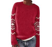Hrjxfpt Fairisle Norwegian Jumpers Women's Fun Autumn Winter Retro Flower Long Sleeve Button Knitted Cardigan Sweater Halloween Christmas Ski Long Tops for Women UK Office Essentials Pullover for Mom