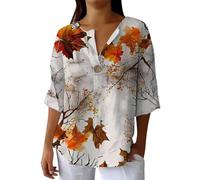 Hrjxfpt Ladies Italian Linen Tops Long Sleeve Boho Office Tops My Orders Ladies' Fashion Printed Single Long Sleeve Top (01-D-Red, XXXL)