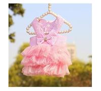 Hrlace 1 Piece Dog Dress, Princess Dresses, Bow Dress, Floral Pattern, Summer Pet Outfits, Tutu Skirt, Clothing for Female Cats, Small Pets, Pink, M