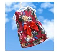 Hrlace 1 Piece Dog Dress Princess Dresses Bow Dress Floral Pattern Summer Pet Outfits Tutu Skirt Clothing for Female Cats, Small Pets Wine Red Pineapple S