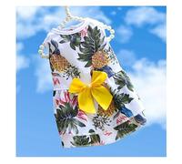 Hrlace 1 Piece Dog Dress Princess Dresses Bow Dress Floral Pattern Summer Pet Outfits Tutu Skirt Clothing for Female Cats, Small Pets White Pineapple S