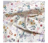 Hrlace 100% Cotton Fabric with Floral Pattern, 160 cm Wide, Flowers Fabrics, Sold by the Metre, Cotton Fabric, Crafts, Sewing Fabric, Printed Decorative Fabric for Clothing, Sewing, Crafts, Quilting