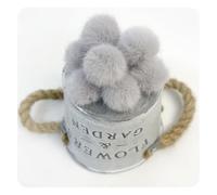 Hrlace 2.5 cm Small Faux Fur Bobble Mini Fur Pompom Faux Fur Pom Ball Artificial Plush Balls DIY Fur Pom Poms for DIY Craft Pendant Decorative Knitted Hat Accessories Light Grey Pack of 10
