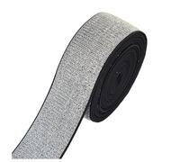 Hrlace 5 m Glitter Elastic Band Gold Silver Rubber Bands 2.5 cm Wide Elastic Glitter Band Elastic Waist Band for DIY Sewing Clothing Shoes Garment Trousers Accessories Handmade Black Silver