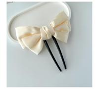 Hrlace Bows U-shaped Hairpin Bow Hair Clip French Style Hairpins Turtle Shell Fork Sticks Hair Clip Updo Chignon Pens for Women Girls Beige 1 Piece