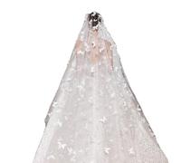 Hrlace Bridal Veil Wedding Veil with 3D Butterfly & Pearl Long Single Layer Bridal Veil Cathedrals Tulle Bridal Wedding Veil White Soft Wedding Dress Accessories 3.5 m L x 3 m W