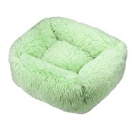 Hrlace Cat Beds, Square Fluffy Plush Dog Bed, Soothing Pet Bed, Washable, Self-Warming with Non-Slip Base Cushion for Medium Dogs and Cats, Fruit Green, XXL