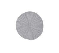 Hrlace Cotton Thread Trivet Non-Slip Stylish Coasters Fabric Pots Pot Coasters Heat Resistant Round Braided Placemats for Cooking and Baking, 1 Piece Light Grey 24 cm