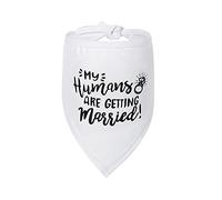 Hrlace Dog Engagement Bandana Dog Bandana Wedding Pet Neckerchief Triangle Scarf Wedding Announcement Photo Props Accessories for Pet Dog Lovers for Small Medium and Large Dogs A3