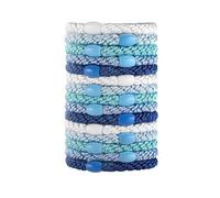 Hrlace Elastic Hair Bobbles Multicoloured Braided Hair Scrunchie No Pull or Damage Ponytail Holder Elastic Hair Bands for Women Girls Thick and Curly Hair 4# Pack of 15