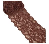 Hrlace Elasticity Lace Trim Lace Ribbon 8 cm Wide Lace Border Lace Flower Border Decorative Ribbon Lace Fabric for Sewing DIY Crafts Clothing Lingerie Wedding Decor Dark Brown 20 Yards