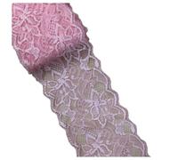Hrlace Elasticity Lace Trim Lace Ribbon 8 cm Wide Lace Border Lace Flower Border Decorative Ribbon Lace Fabric for Sewing DIY Crafts Clothing Lingerie Wedding Decor Medium Pink 5 Yards