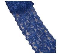 Hrlace Elasticity Lace Trim Lace Ribbon 8 cm Wide Lace Border Lace Flower Border Decorative Ribbon Lace Fabric for Sewing DIY Crafts Clothing Lingerie Wedding Decor Deep Blue 15 Yards