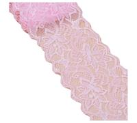Hrlace Elasticity Lace Trim Lace Ribbon 8 cm Wide Lace Border Lace Flower Border Decorative Ribbon Lace Fabric for Sewing DIY Crafts Clothing Lingerie Wedding Decor Pink 5 Yards
