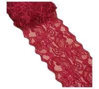 Hrlace Elasticity Lace Trim Lace Ribbon 8 cm Wide Lace Border Lace Flower Border Decorative Ribbon Lace Fabric for Sewing DIY Crafts Clothing Lingerie Wedding Decor Wine Red 10 Yards