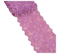 Hrlace Elasticity Lace Trim Lace Ribbon 8 cm Wide Lace Border Lace Flower Border Decorative Ribbon Lace Fabric for Sewing DIY Crafts Clothing Lingerie Wedding Decor Salmon Pink 10 Yards