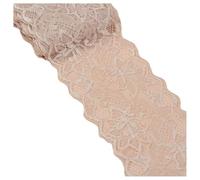 Hrlace Elasticity Lace Trim Lace Ribbon 8 cm Wide Lace Border Lace Flower Border Decorative Ribbon Lace Fabric for Sewing DIY Crafts Clothing Lingerie Wedding Decor Beige 5 Yards