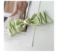 Hrlace Hair Clip with Bow Solid Silky Satin Bow Large Hair Clip Large Hair Bows Clip French Hair Clip Bow Hair Accessories Hair Clips for Women Girls Green Pack of 2