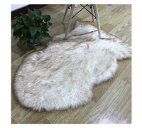 Hrlace Lambskin Sheepskin Faux Fur Rug - Soft Fluffy Chair Cushion Imitation Wool Bed Sofa Mat - White, 45 x 65 cm