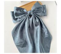 Hrlace Large Bow Hair Clips Women's Hair Bow Hair Clip with Long Tail French Hair Pin Plain Soft Silky Satin Bow Hair Accessories for Women Girls Blue Grey