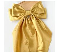 Hrlace Large Bow Hair Clips Women's Hair Bow Hair Clip with Long Tail French Hair Pin Plain Soft Silky Satin Bow Hair Accessories for Women Girls Ginger